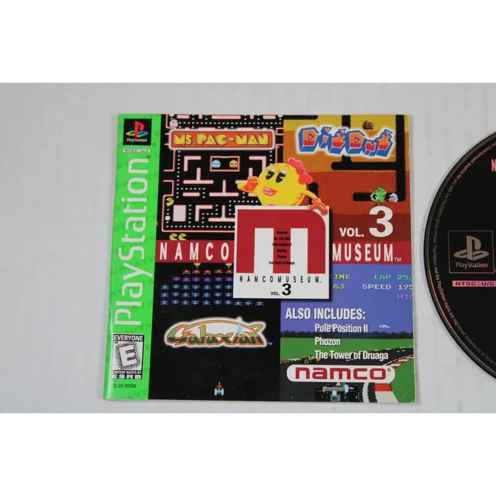 Namco Museum Vol. 3 (Sony PlayStation 1, 1996, PS1) Game Disk + Manual Only